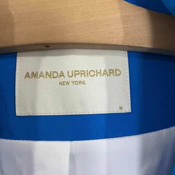 Amanda Uprichard Reggie Blazer Jacket Button Sky Blue Oversized Size Med NEW - Picture 3 of 9